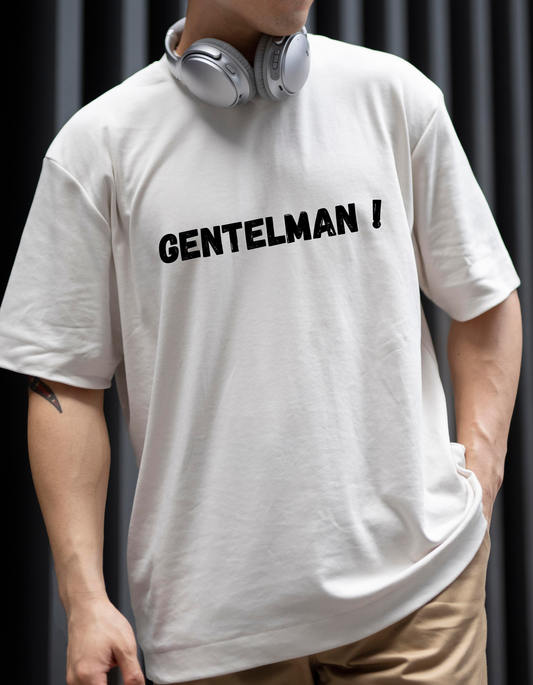 Gentleman Sketch – Oversized Artistic Back-Print Tee