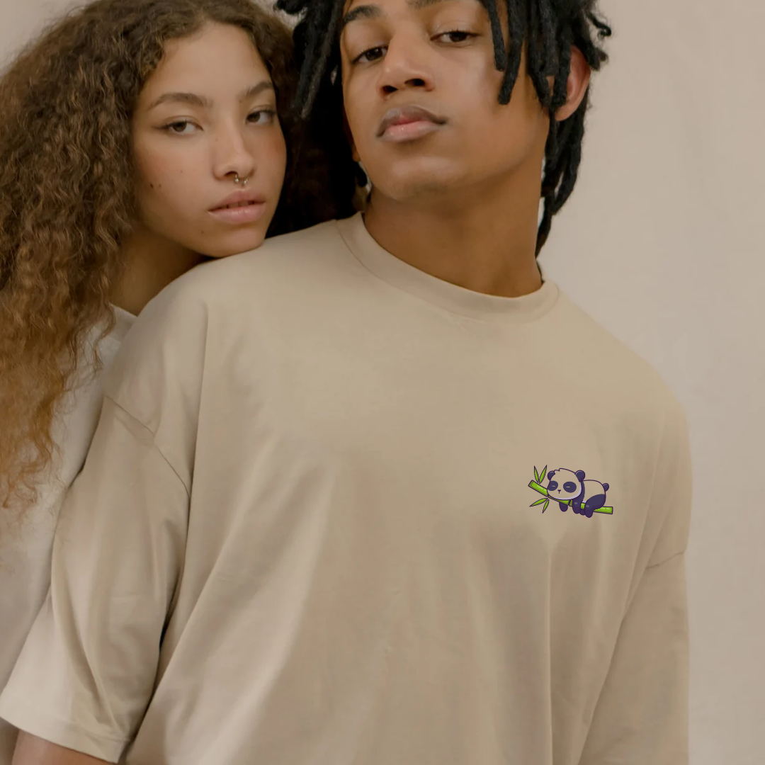 I’m Not Lazy – Typography Cream Oversized Tee