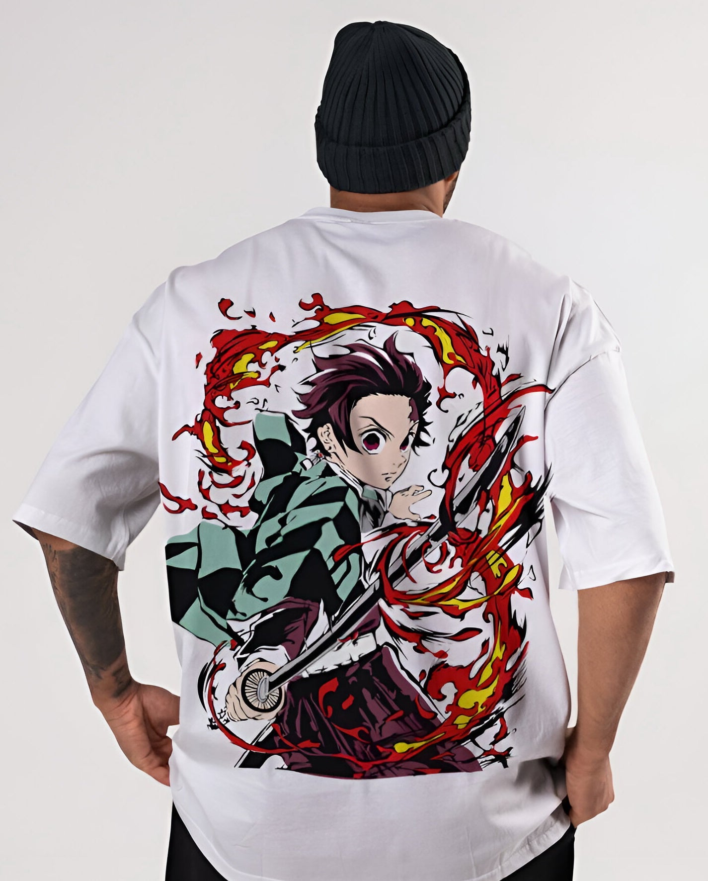 Anime Fusion Oversized White T-Shirt