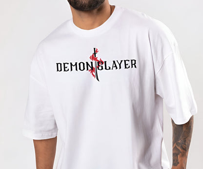 Anime Fusion Oversized White T-Shirt