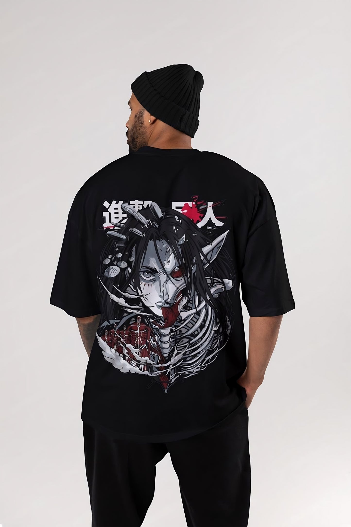 Titan Form Anime Oversized Tee – Black