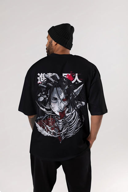 Titan Form Anime Oversized Tee – Black